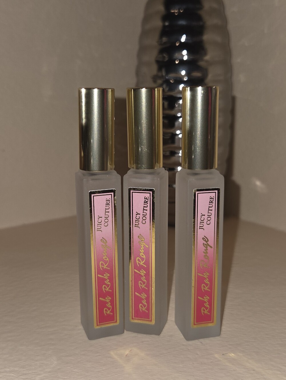 Juicy Couture Rah Rah Rouge Travel Spray Perfume 3 Pc Set New Authentic